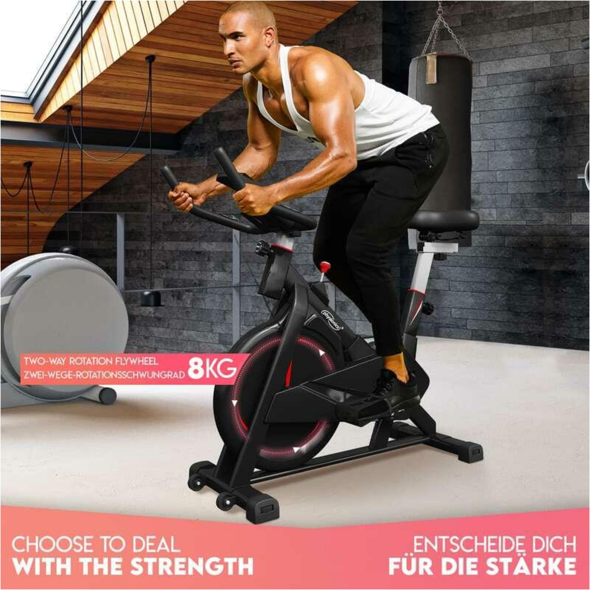 Bicicletă de exerciții Physionics cu afișaj LCD - Gorilla Sports Ro