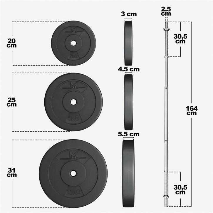 Set de haltere E-Series din plastic 60 kg