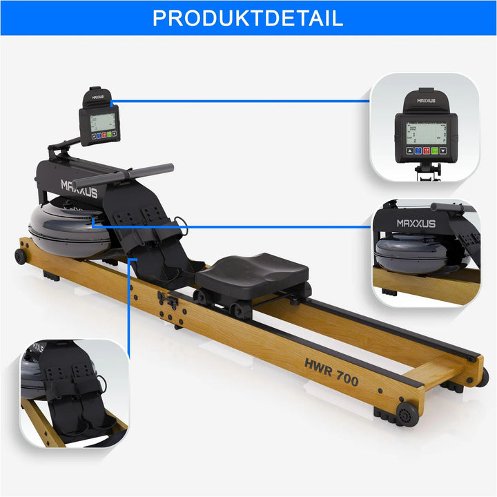 Aparat de vâslit, MAXXUS, pliabil, din lemn masiv de fag