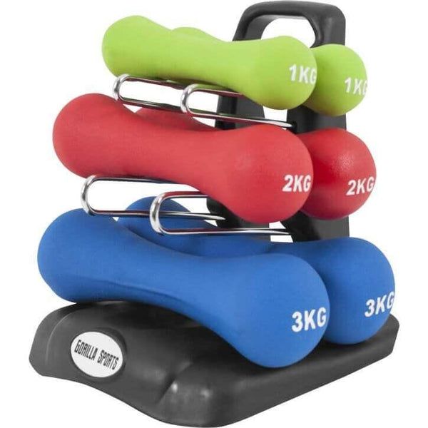 Set de gantere de gimnastică din neopren 12 kg