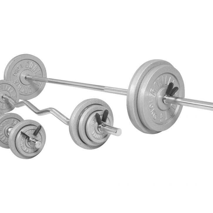 Set de haltere din fontă de 108 kg cu închizători cu arc