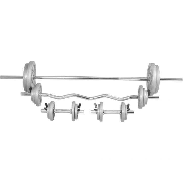 Set de haltere din fontă de 108 kg cu închizători cu arc