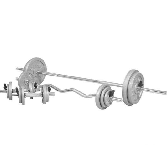 Set de haltere din fontă de 108 kg cu închizători cu arc