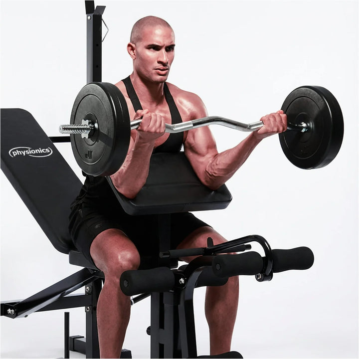 Banca multifunctionala cu scripete pentru tractiuni (lat pulldown) inclus, PHYSIONICS