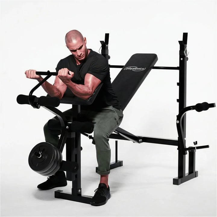 Banca multifunctionala cu scripete pentru tractiuni (lat pulldown) inclus, PHYSIONICS