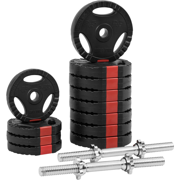 Set gantere reglabile din ciment cu prindere 30KG - Gorilla Sports Ro