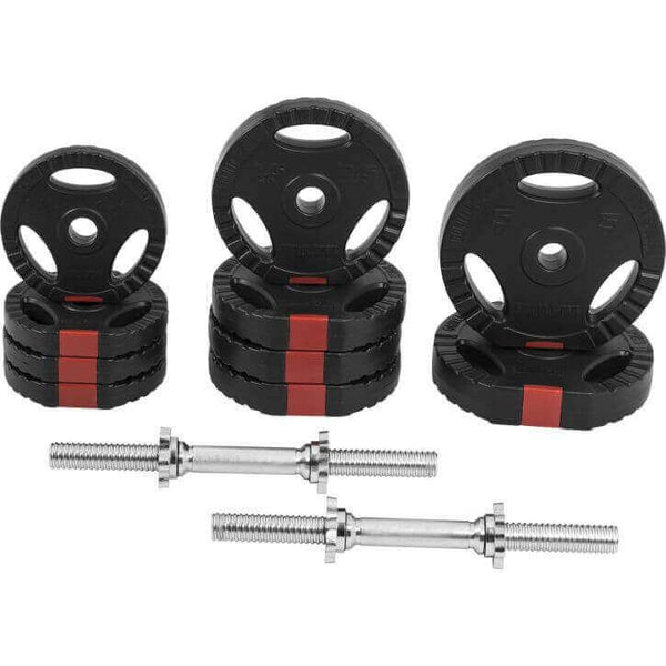 Set gantere din plastic cu grip 30 kg - Gorilla Sports Ro