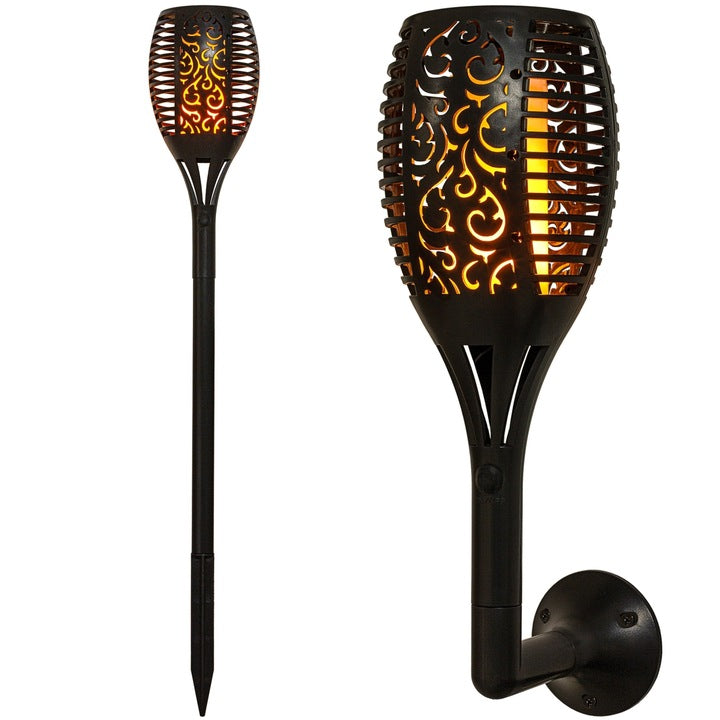Set de 2 lampi solare tip flacara, 51 led-uri
