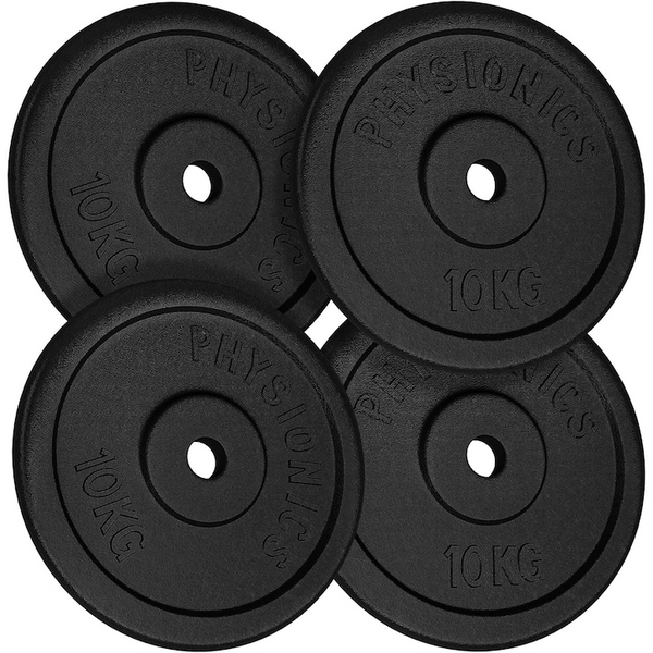 Set discuri fonta, negru, 30mm, 10 - 120 KG PHYSIONICS