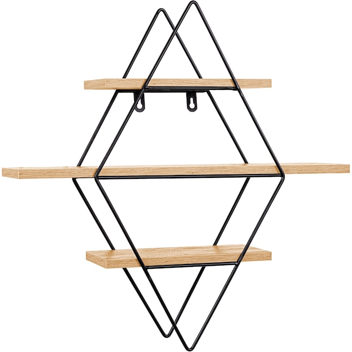 Raft in forma de romb, din lemn deschis