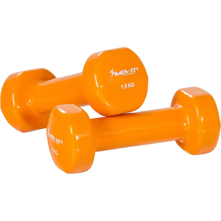 Set de 2 gantere, greutate 1 - 10 kg, Multi Colorat, MOVIT