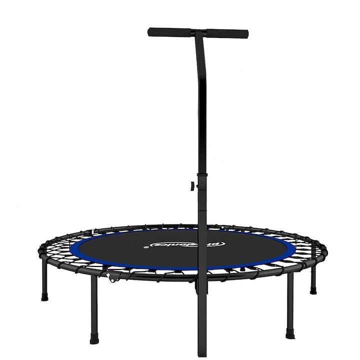Trambulina fitness Physionics® cu maner, inaltime reglabila, suporta 120 kg, interior/exterior, albastru