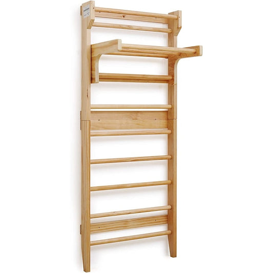 Spalier gimnastica standard, bara detasabila, 10 trepte suedeze, lemn masiv, 80 x 195 x 14 cm, natur PHYSIONICS