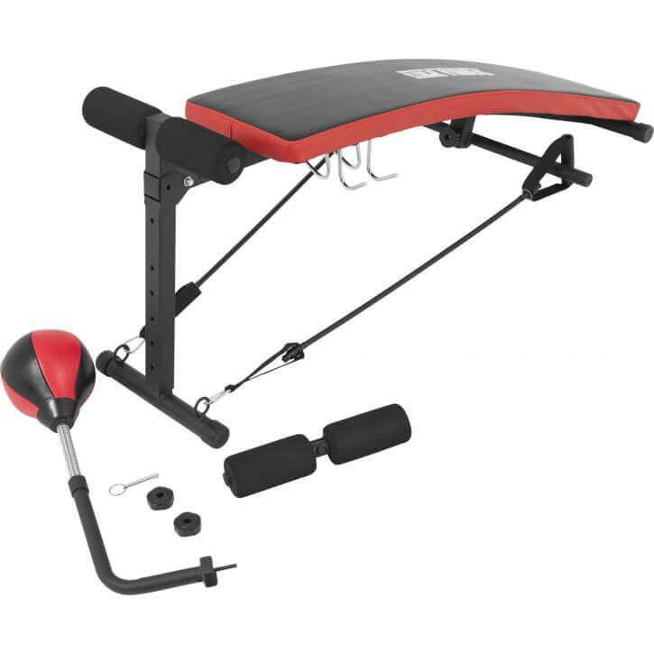 Bancă înclinată pentru abdomene, reglabilă cu sac de box integrat - Gorilla Sports Ro
