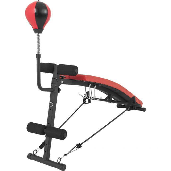 Bancă înclinată pentru abdomene, reglabilă cu sac de box integrat - Gorilla Sports Ro