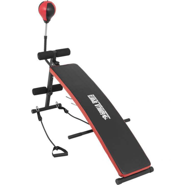 Bancă înclinată pentru abdomene, reglabilă cu sac de box integrat - Gorilla Sports Ro