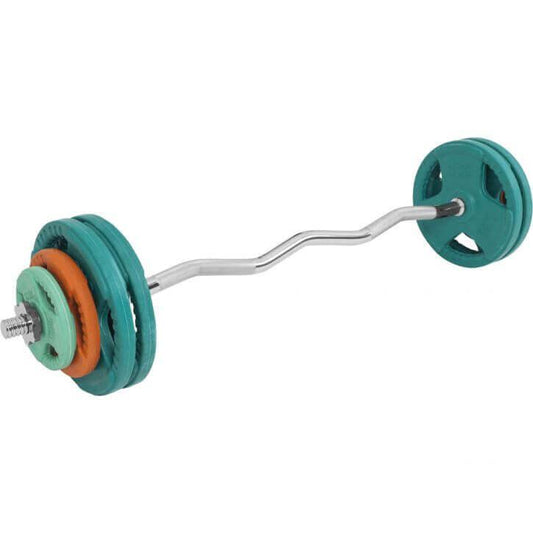 Set de gantere SZ cu mâner din cauciuc 35 kg cu închizători