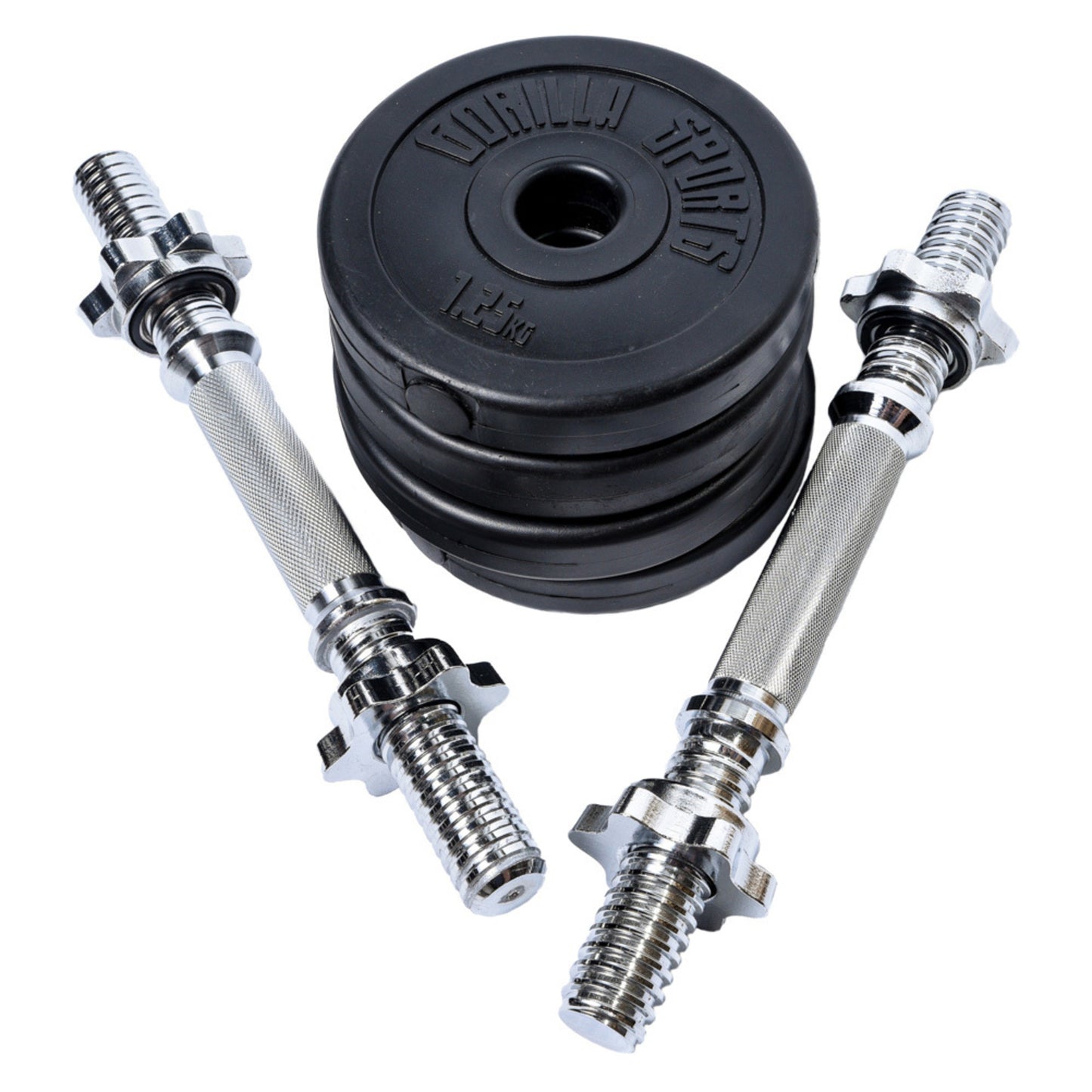 Set gantere reglabile 10 kg cu discuri din ciment - Gorilla Sports Ro