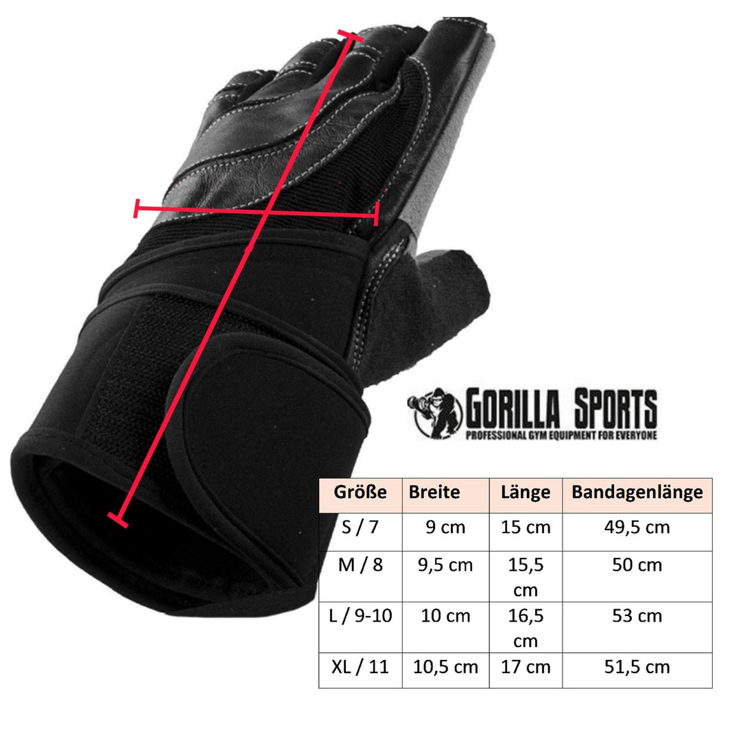 Mănuși de antrenament cu bandaj pentru articulații negru/gri S-XL - Gorilla Sports Ro