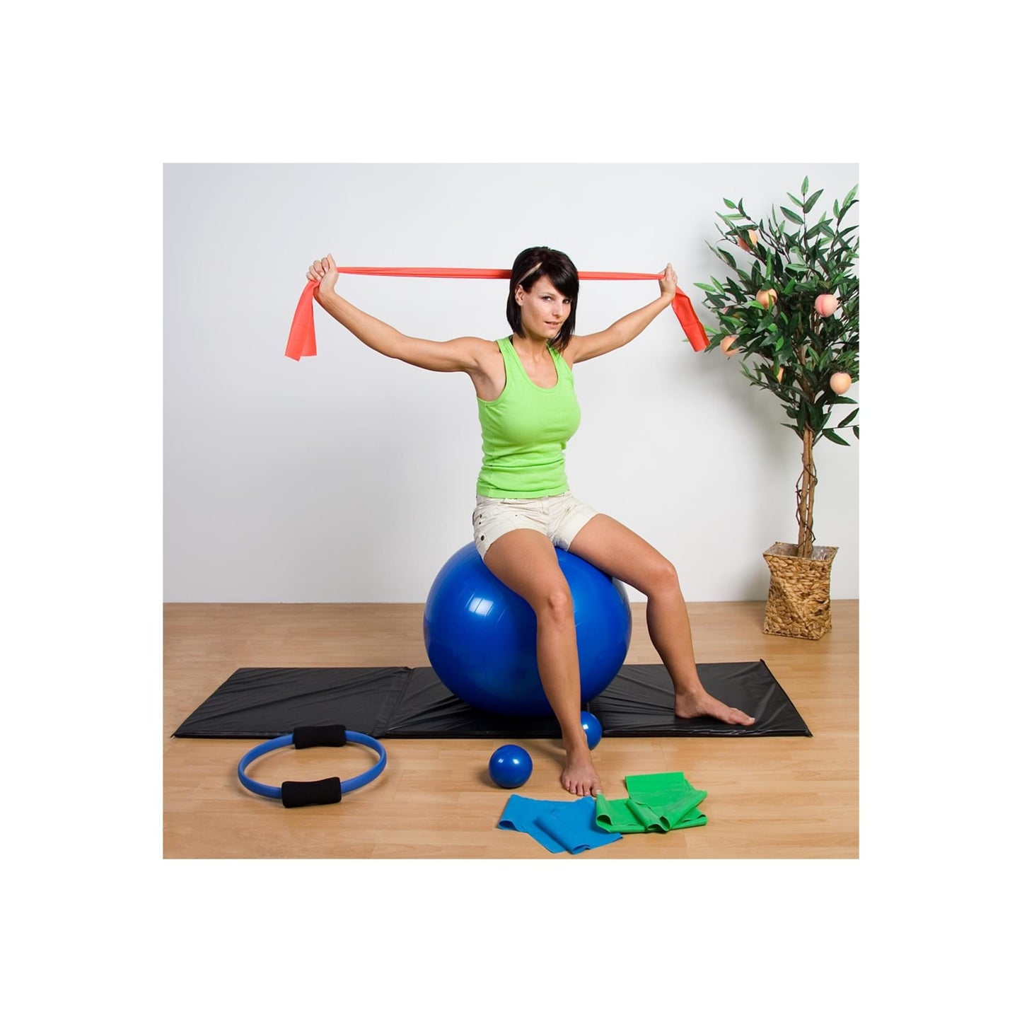 Set yoga MOVIT® din 7 piese, minge de exercitii, inel Pilates - Gorilla Sports Ro