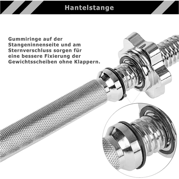 Set haltera, MOVIT® cu bara SZ de 120cm si discuri din ciment de 23.5 kg - Gorilla Sports Ro