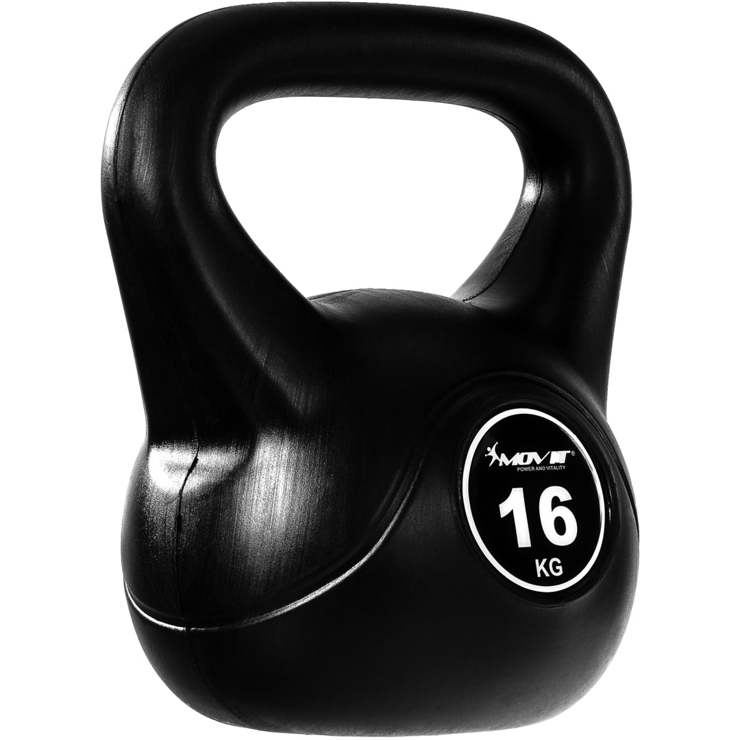 Kettlebell, MOVIT® de 16kg, negru - Gorilla Sports Ro