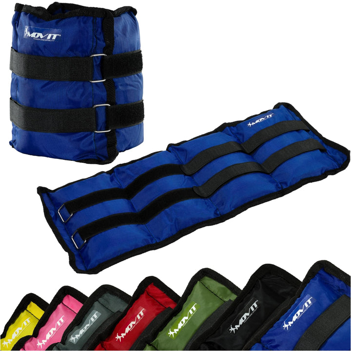 Mansete MOVIT®, 2 x greutati de alergare de 4 kg, albastru - Gorilla Sports Ro