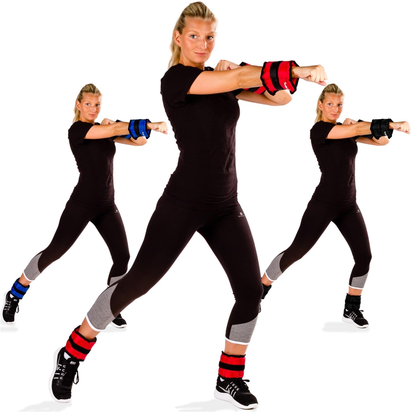 Mansete MOVIT®, 2 x greutati de alergare de 4 kg, albastru - Gorilla Sports Ro