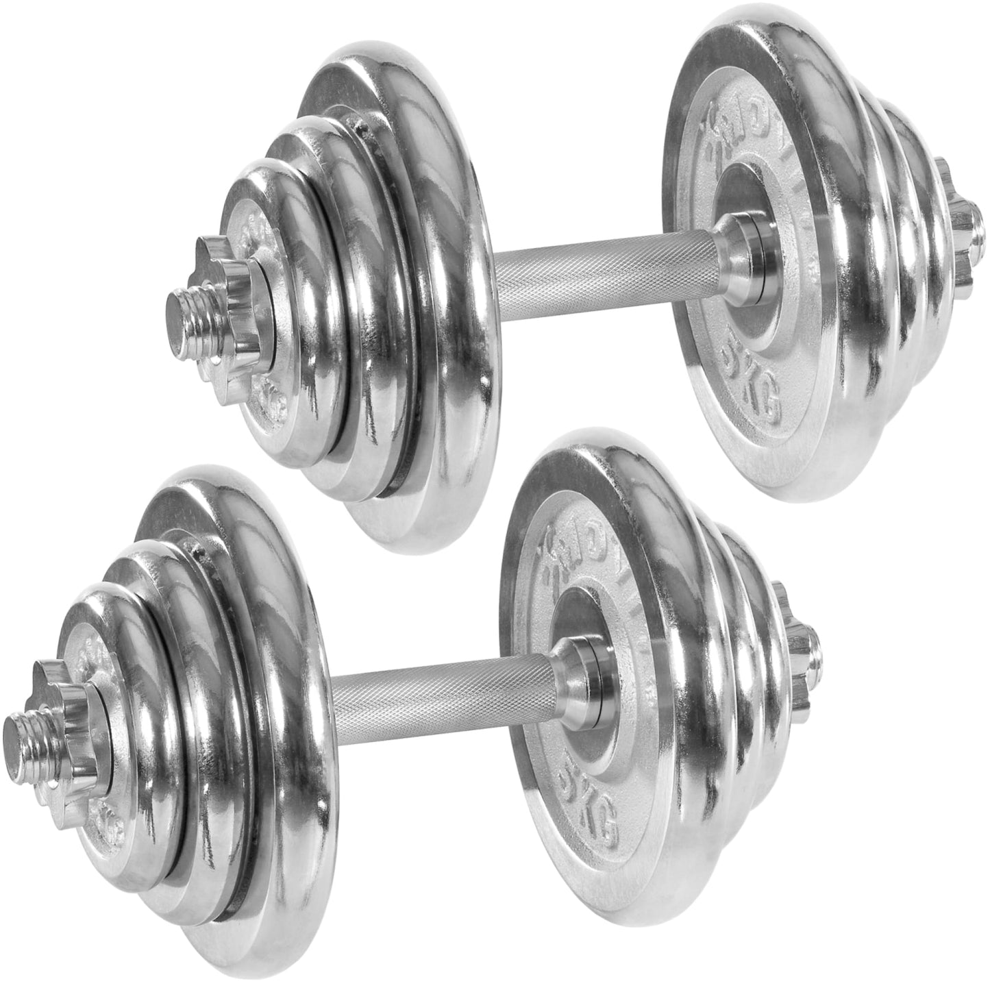 Set de gantere MOVIT® 2 x 20 kg, fonta cromata - Gorilla Sports Ro