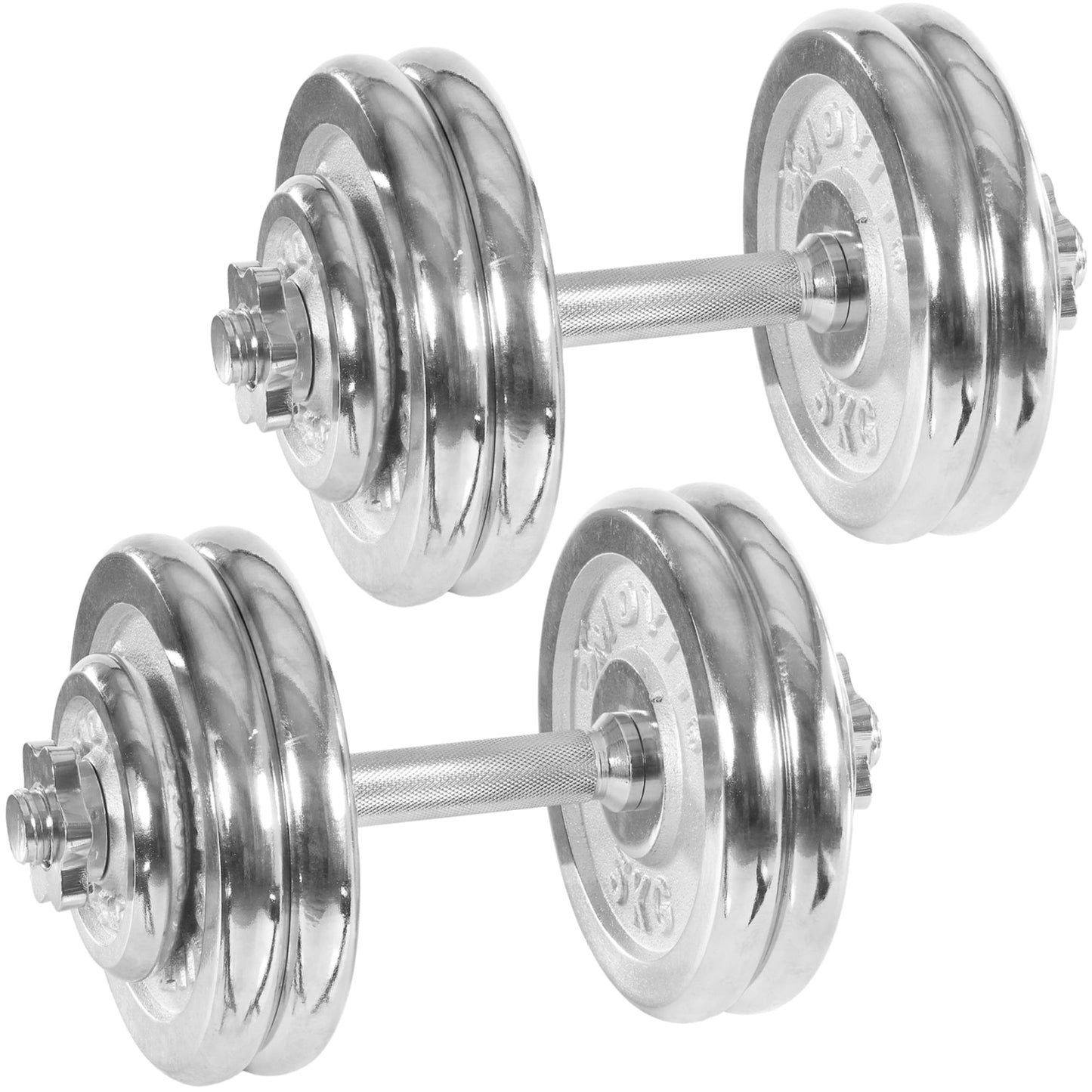 Set de gantere MOVIT® 2 x 25 kg, fonta cromata - Gorilla Sports Ro
