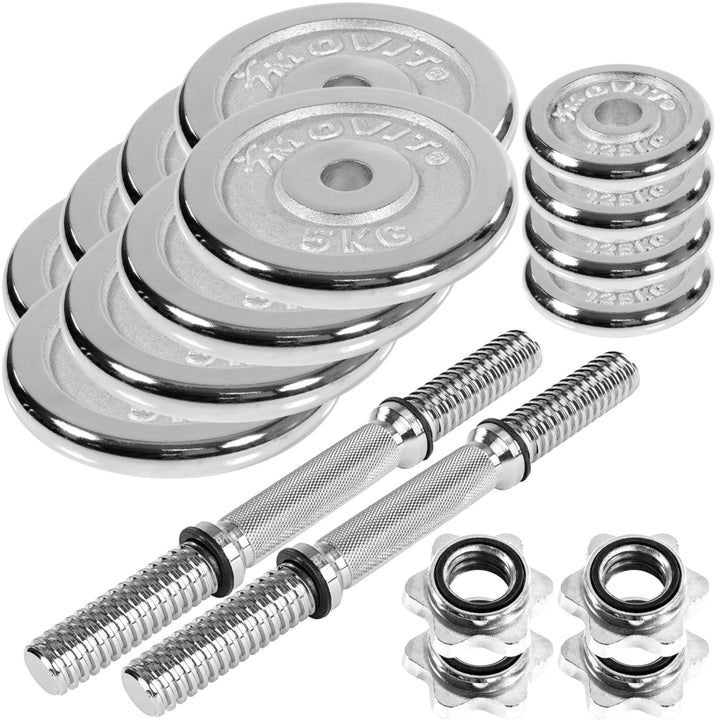 Set de gantere MOVIT® 2 x 25 kg, fonta cromata - Gorilla Sports Ro