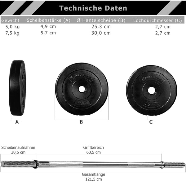 Haltera profesionala, MOVIT®, 30 kg - Gorilla Sports Ro