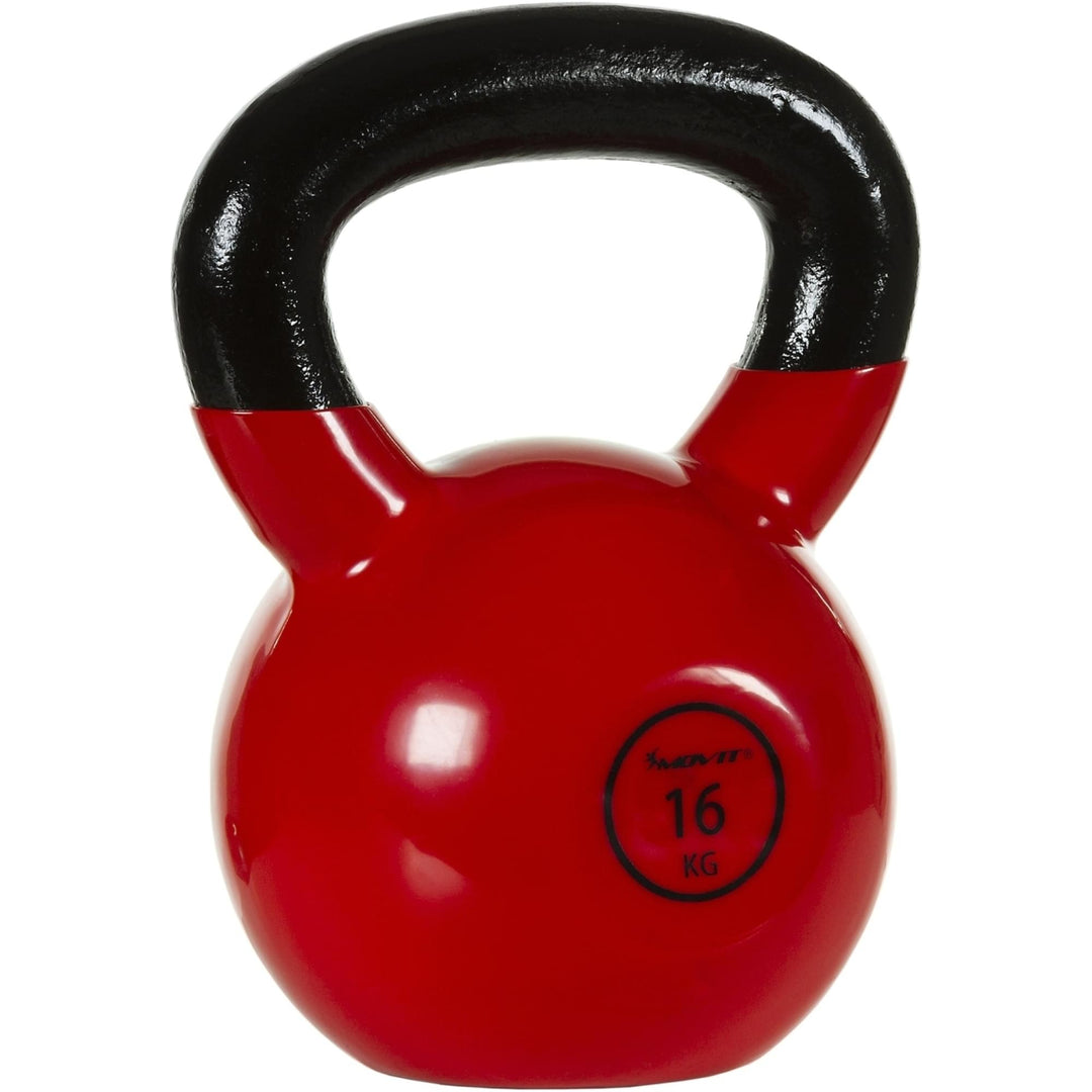Kettlebell profesional MOVIT®, 16 kg, din fonta, rosu - Gorilla Sports Ro
