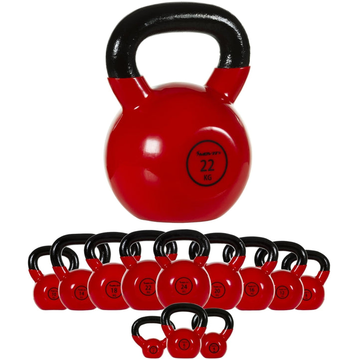 Kettlebell profesional MOVIT®, 22 kg, din fonta, rosu - Gorilla Sports Ro