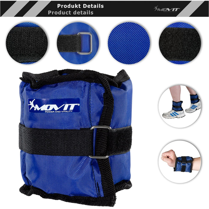 Set de 4 greutati pentru incheietura mana / glezna, MOVIT®,  negru - Gorilla Sports Ro