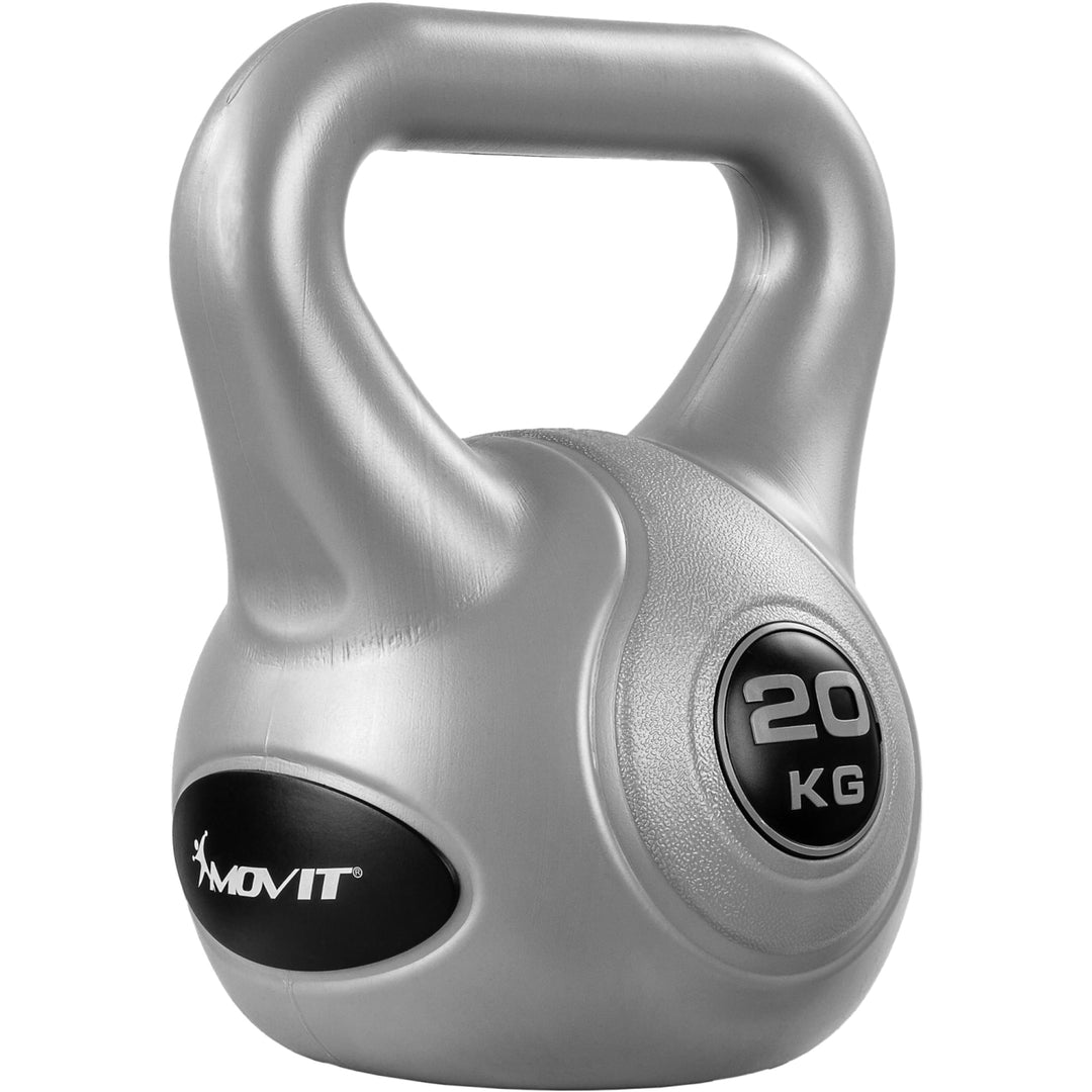 Kettlebell, MOVIT® de 20 kg, gri/negru - Gorilla Sports Ro