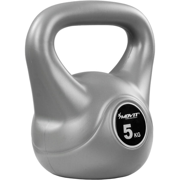 Kettlebell, MOVIT® de 5 kg, gri - Gorilla Sports Ro