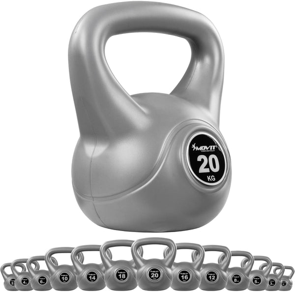 Kettlebell , MOVIT® de 20 kg, gri - Gorilla Sports Ro
