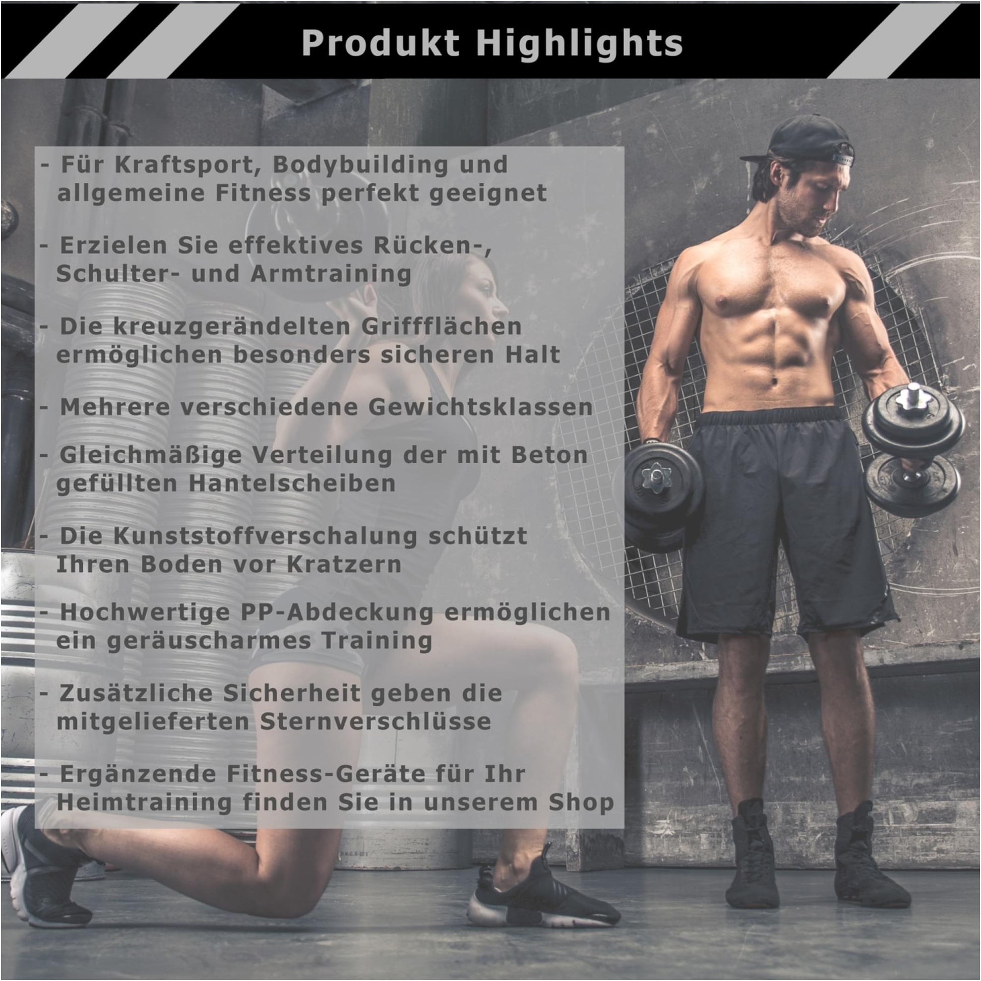 Haltera profesionala MOVIT®, 35 kg, inchidere cu piulita in stea - Gorilla Sports Ro