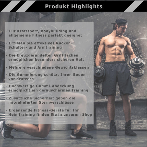 Haltera MOVIT®, greutate 35 Kg, discuri cu prindere, fonta - Gorilla Sports Ro