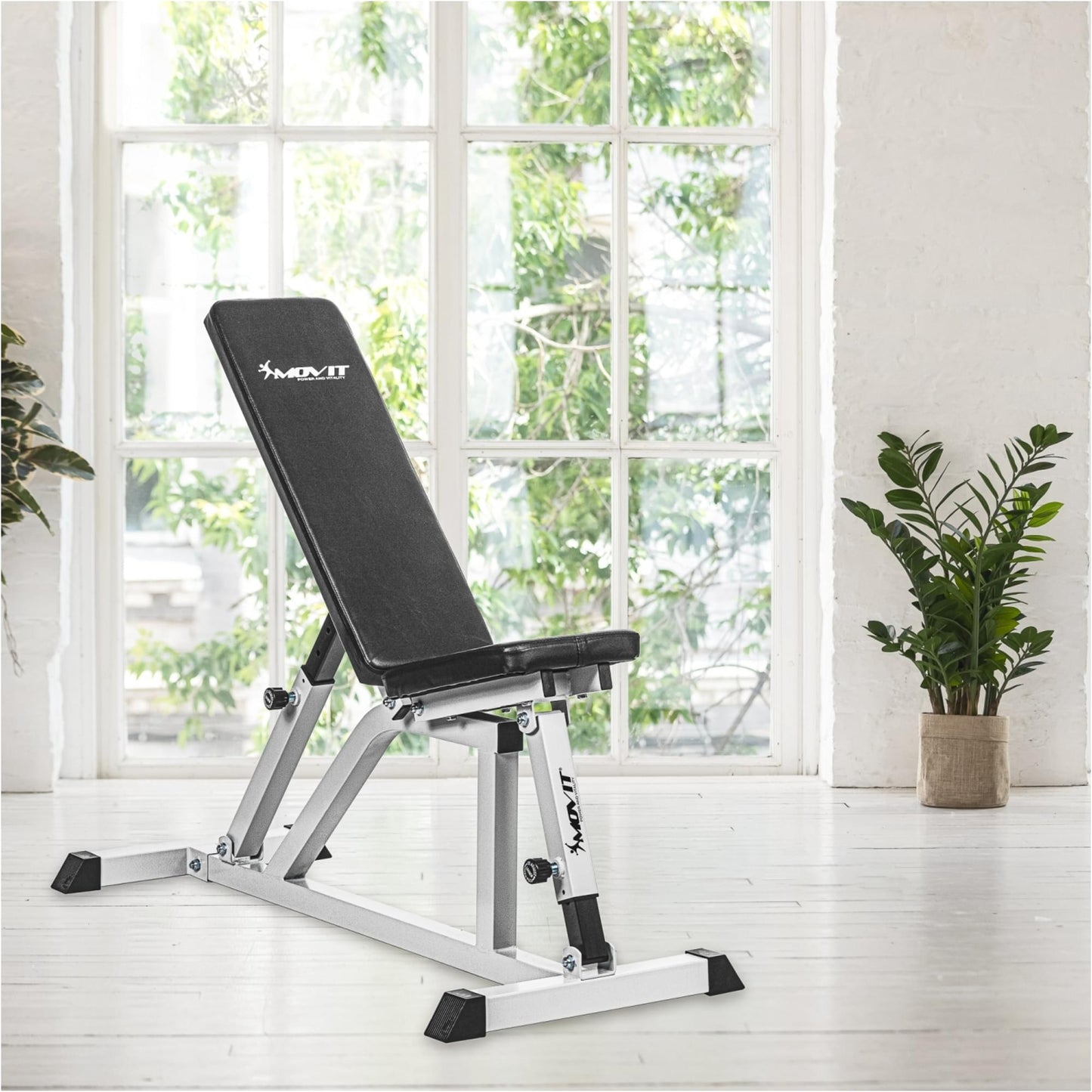 Banca inclinata MOVIT®, alba - Gorilla Sports Ro