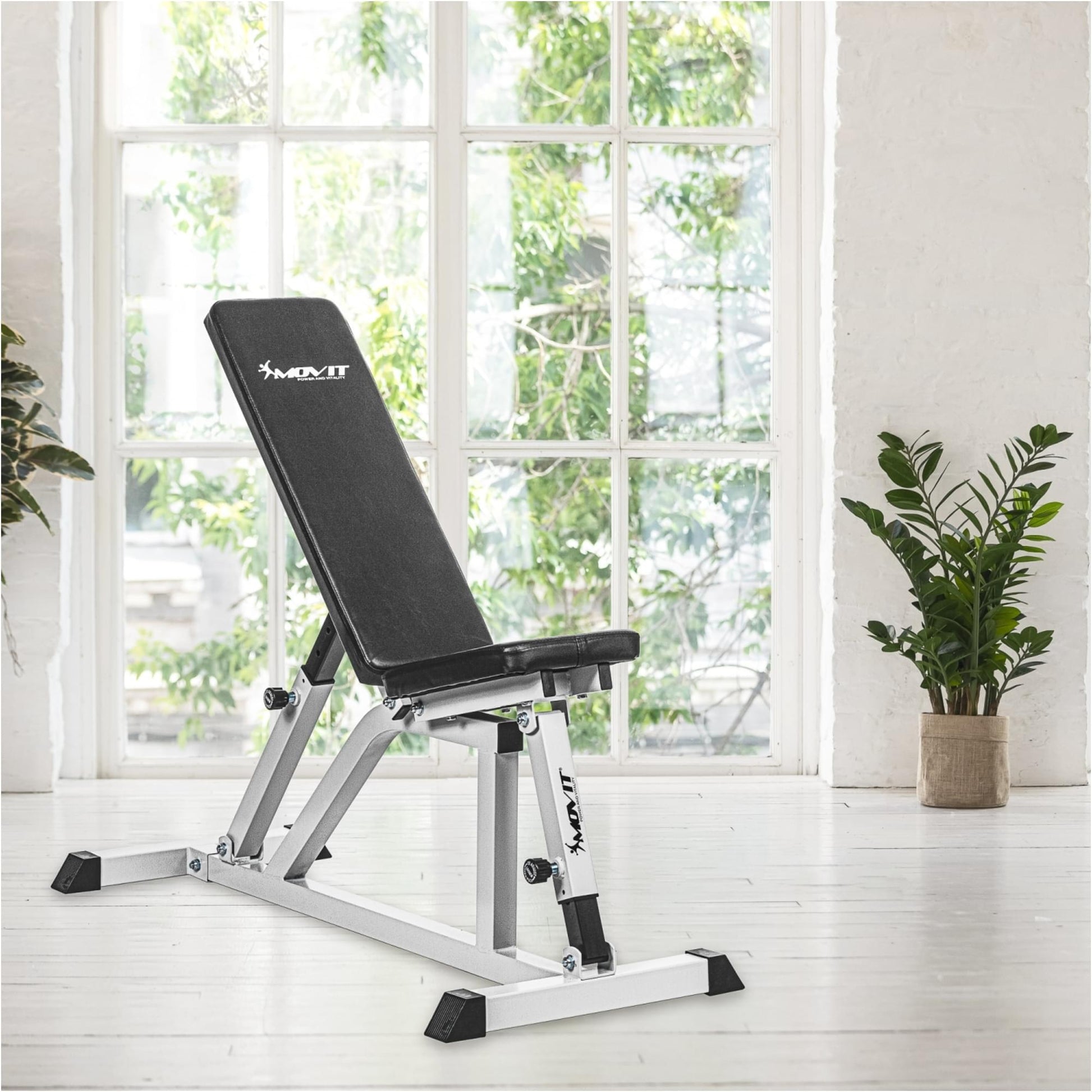 Banca inclinata MOVIT®, alba - Gorilla Sports Ro