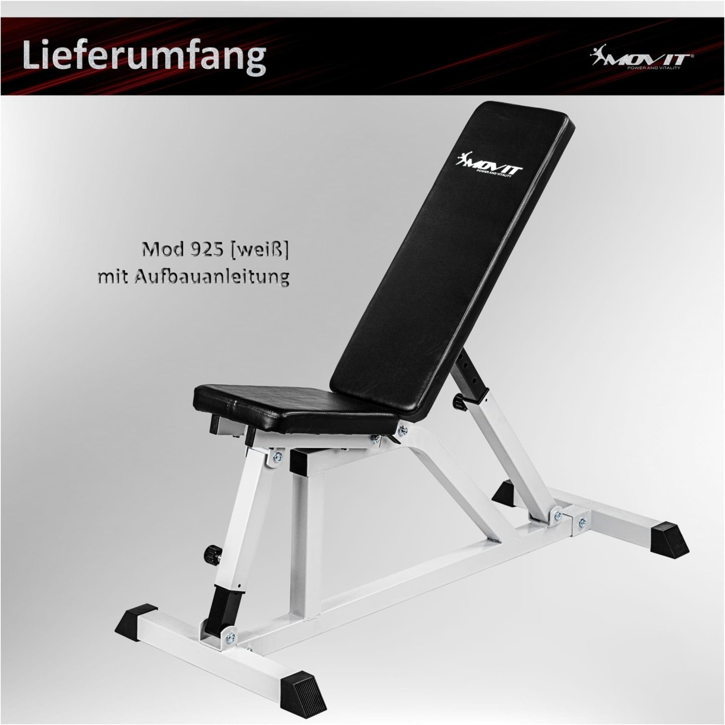 Banca inclinata MOVIT®, alba - Gorilla Sports Ro