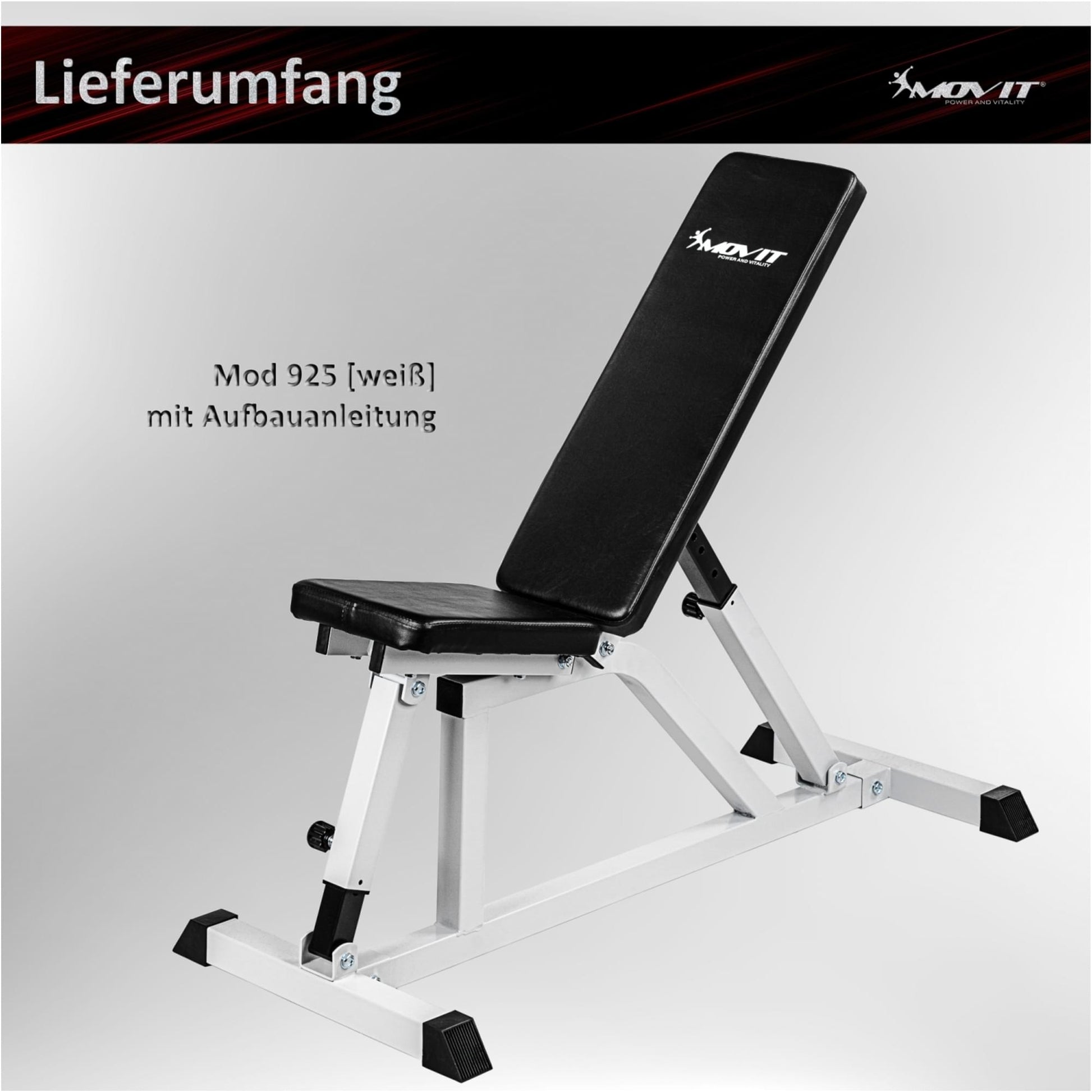 Banca inclinata MOVIT®, alba - Gorilla Sports Ro