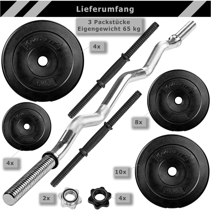 Set gantere MOVIT®, 65 kg - Gorilla Sports Ro