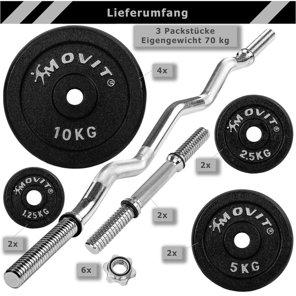 Set discuri fonta, MOVIT®, 70 kg - Gorilla Sports Ro