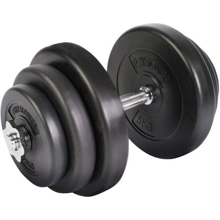 Gantera plastic umpluta cu ciment, 20kg, Physionics - Gorilla Sports Ro