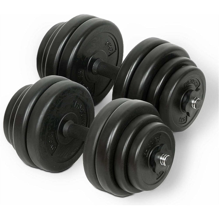 Set gantere plastic umplute cu ciment, 30kg, Physionics - Gorilla Sports Ro