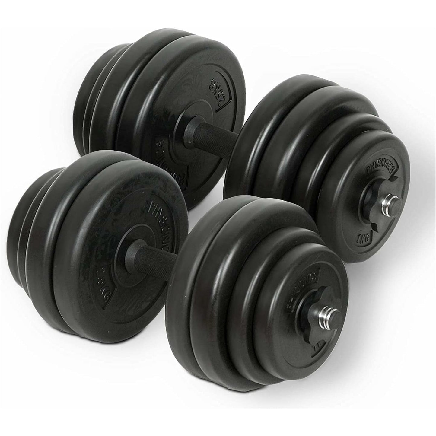 Set gantere plastic umplute cu ciment, 30kg, Physionics - Gorilla Sports Ro