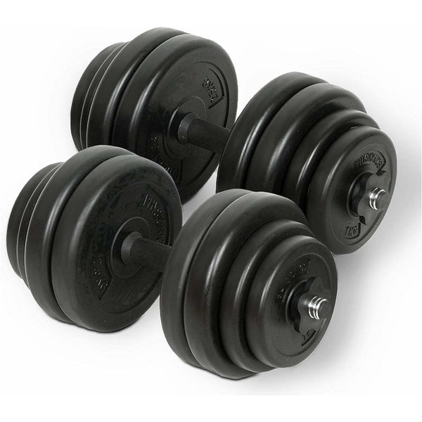 Set gantere plastic umplute cu ciment, 30kg, Physionics - Gorilla Sports Ro